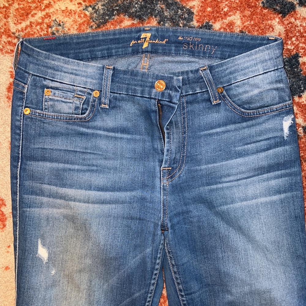 7 For All Mankind Mid-Rise Skinny Jeans